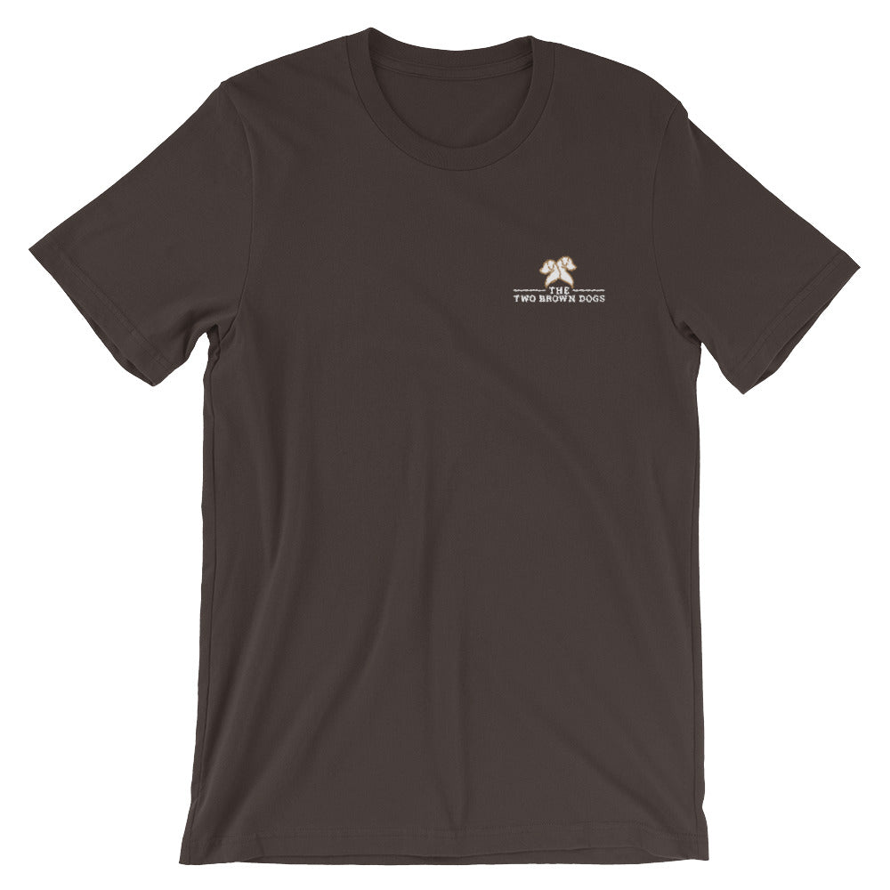 TBD Embroidered Profile Short-Sleeve Unisex T-Shirt - Brown