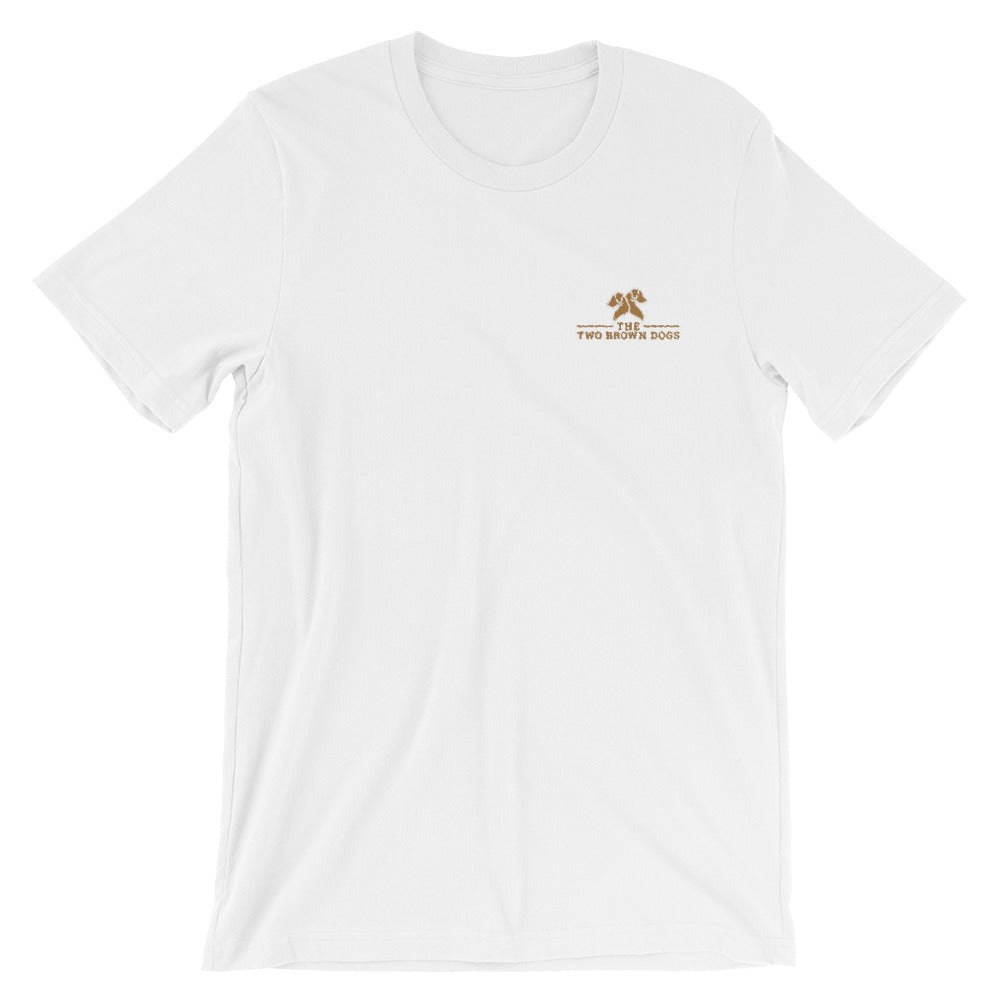 TBD Embroidered Profile Short-Sleeve Unisex T-Shirt - White